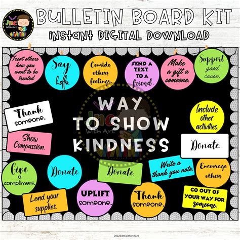 Kindness Bulletin Board Kit Posters Ways to Be Kind Classroom Decor