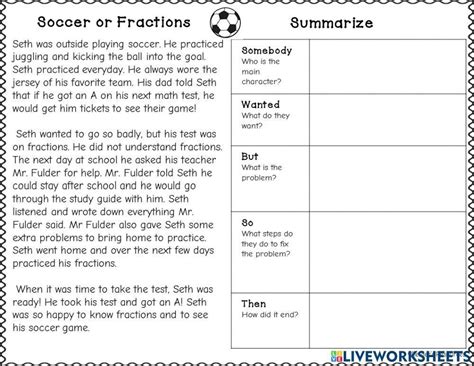 Summary Worksheet For 4 Live Worksheets Worksheets Library