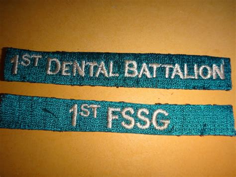 2 Vietnam War Usmc Marine Tabs Patches 1st Dental Battalion 1st Fssg