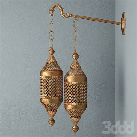 Moroccan Double Lantern Sconce - Бра - 3D модель