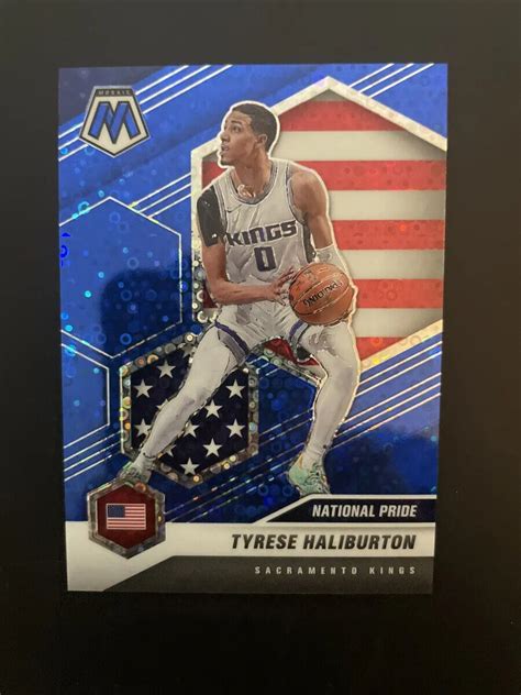 2020 21 Mosaic Tyrese Haliburton RC Blue Disco Fast Break National