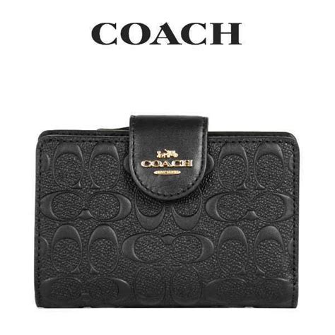 コーチ Coach アウトレット レディース 財布 二つ折り財布 C5896 Imblkブラック シグネチャー 5896imblk