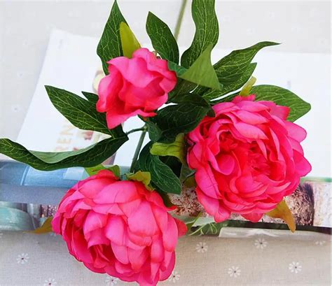 Шелковый Искусственный Пион пионы Цветы искусственные цветы флорес ...