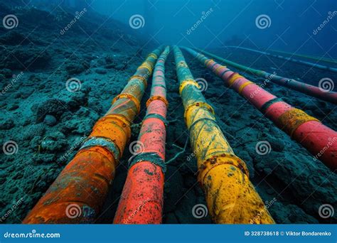 backbone internet cables laid   ocean floor stock photo image
