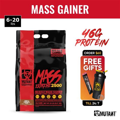 Mutant Mass Extreme Muscle Mass Gainer Whey Protein With High