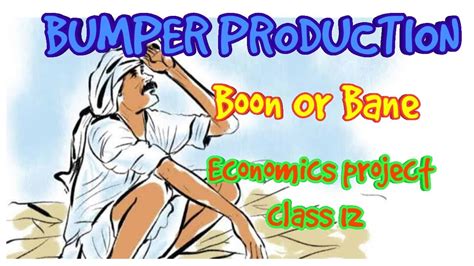 Bumper Production Boon Or Bane For Farmers Class Economics Project