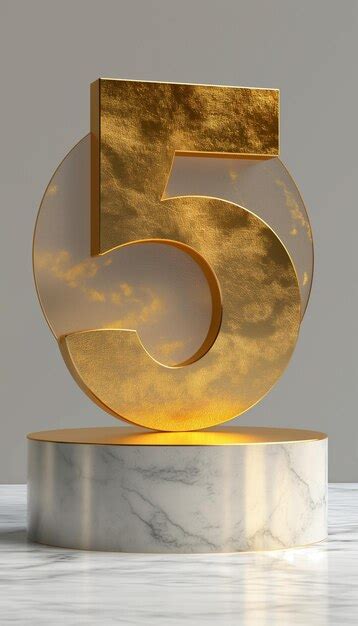 premium photo  bronze trophy   number