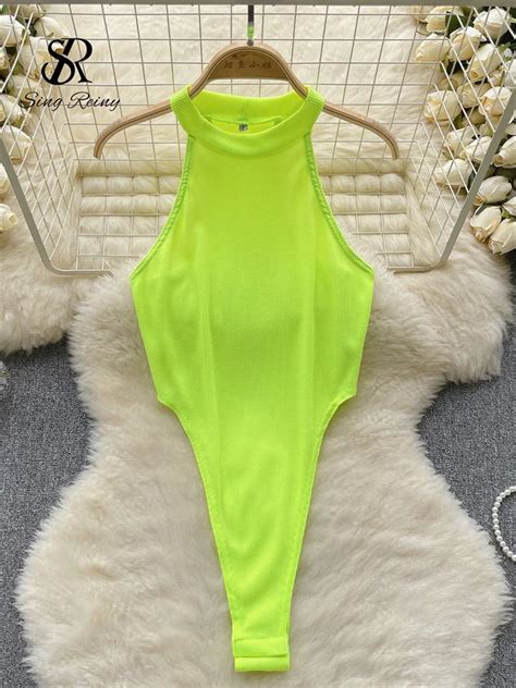 Singreiny Halter A K Kas K Seksi Bodysuits Kad N Kolsuz Ince Backless Porno Bikini Frans
