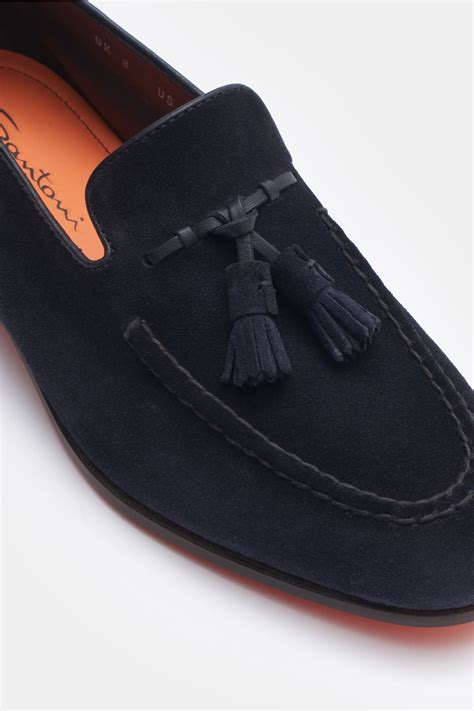 SANTONI tassel loafers navy | BRAUN Hamburg
