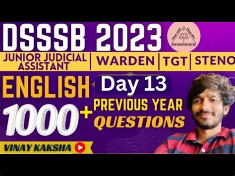 Dsssb Previous Year Questions English Day Warden Ldc Pgt Asst