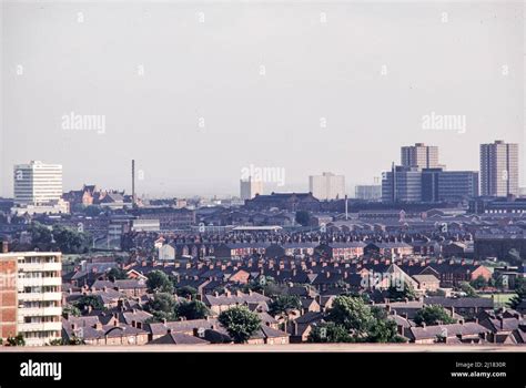 Manchester Skyline Looking Over Salford In 1978 Stock Photo Alamy