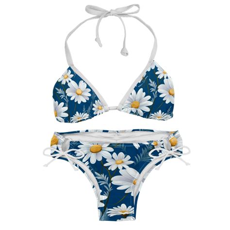 Daisy Swim Wear Bikini Set With Detachable Sponge Adjustable Strap Two Pack For Versatile
