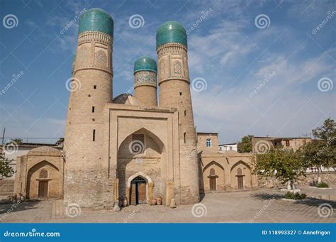 Chor Minor Ancient Mosque In Historic Centre Of Bukhara Editorial