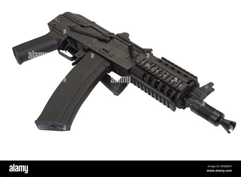 Kalashnikov AK47 short with modern update isolated on white Stock Photo ...
