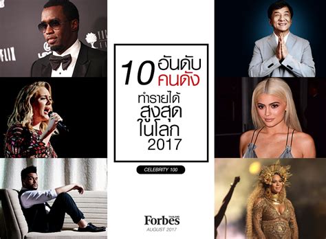 CELEB 100: “10 อันดับคนดัง” ที่ทำรายได้สูงสุดในโลกประจำปี 2017