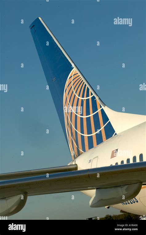 Tail Of Continental Airline Airplane Including Logo Stock Photo Alamy