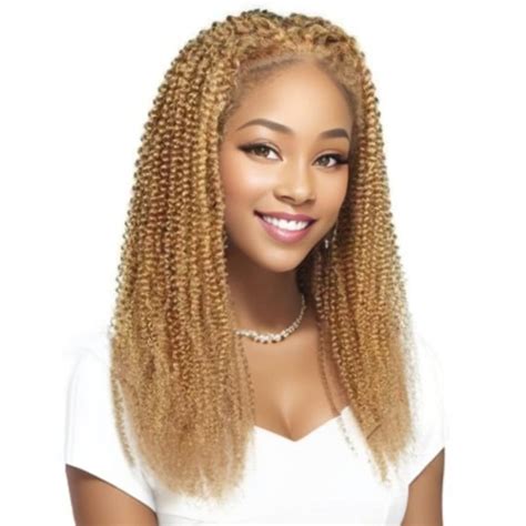 Belle Beautiful Honey Blonde Kinky Curly Wig Density Virgin Human Hair