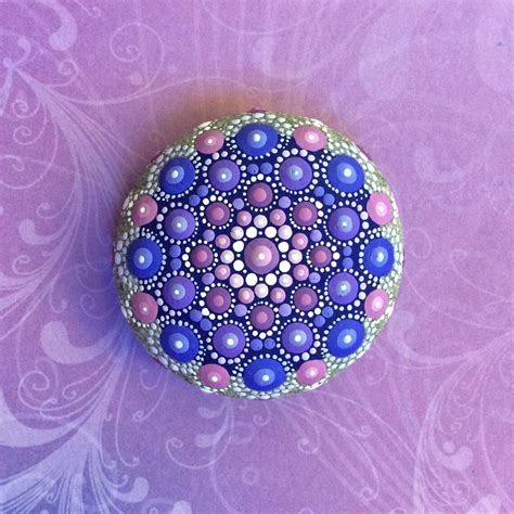 Jewel Drop Mandala Painted Stone Painted By Elspeth McLean Etsy