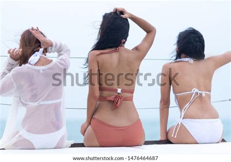 Sexy Asian Girl White Bikini Summer Shutterstock