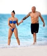 Melanie Brown Wearing A Bikini At A Beach In Turks Caicos