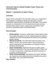 Exploring Queer Theory Intersectionality And Beyond Course Hero