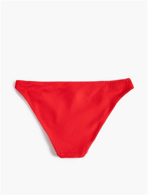 Kırmızı Kadın Dokulu Bikini Altı Normal Bel 4SAK00012MM Koton
