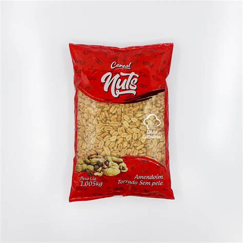 Amendoim Torrado Sem Pele Sem Sal 1 005kg Cereal Nuts