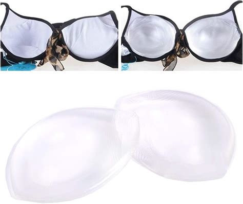 Pair Silicone Bra Inserts Breast Chest Swimsuit Pads Upgrade Thicken Bikini Push Up Insert
