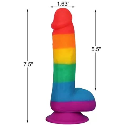 Realistic Rainbow Dildo With Suction Cup Dildos Adultscare