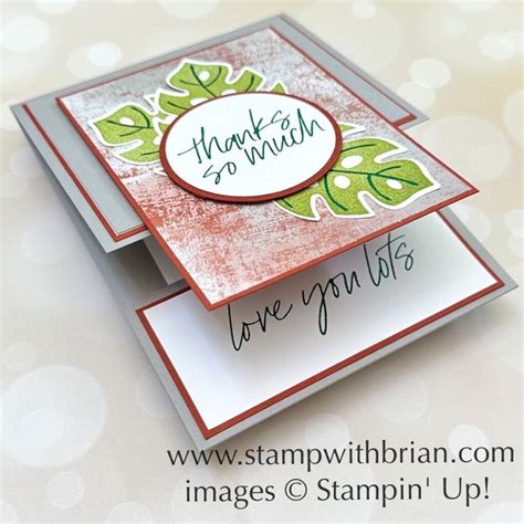 A Tropical Leaf Pocket Fold Card Tropical Leaves Fun Fold Cards