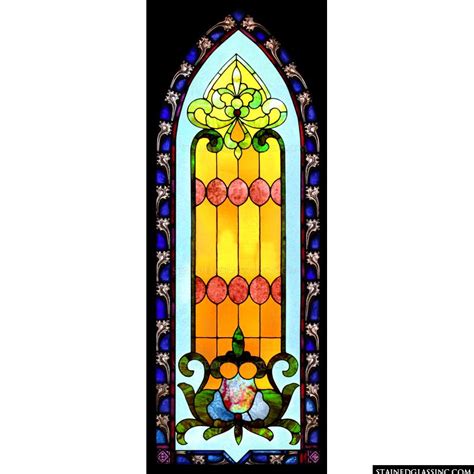 Vertical Gold Bars Stained Glass Window