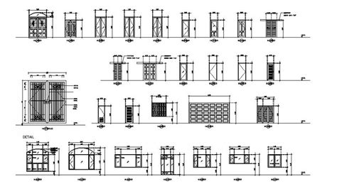 Sliding Door Design With Side View Cadbull Sliding Door Design
