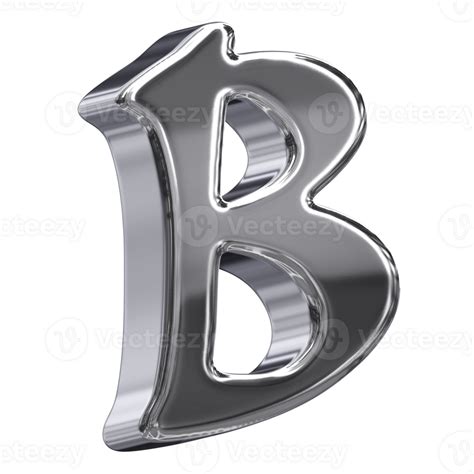 Stylish Silver Chrome 3d Letter B 53348456 Png