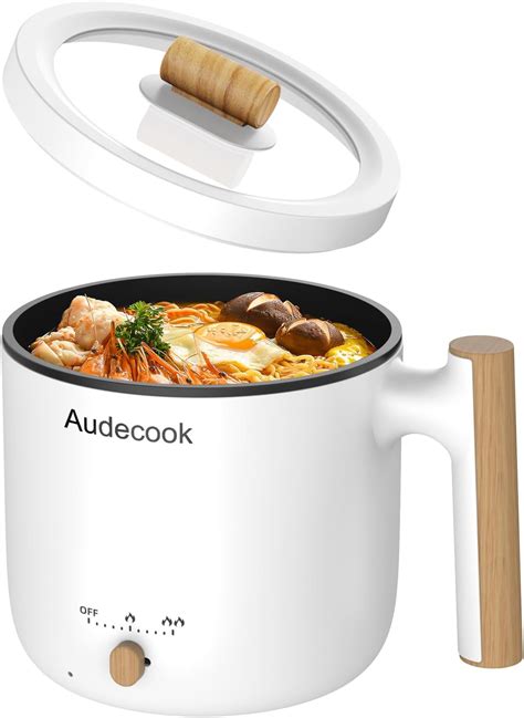 Audecook Electric Hot Pot L Portable Non Stick Mini Multi Cooker Shabu Hot Pot Rapid Ramen