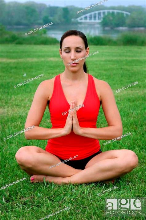 Beautiful Brunette Yoga Instructor Stock Photo Picture And Low Budget