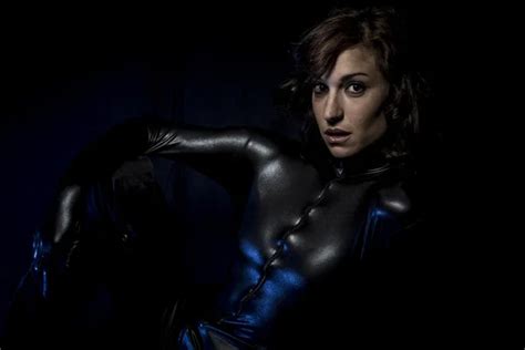 Sexy Brunette In Black Latex Costume Stock Photo By Outsiderzone
