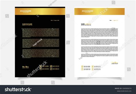 Luxury Letterhead Template Gold Color Design Stock Vector Royalty Free