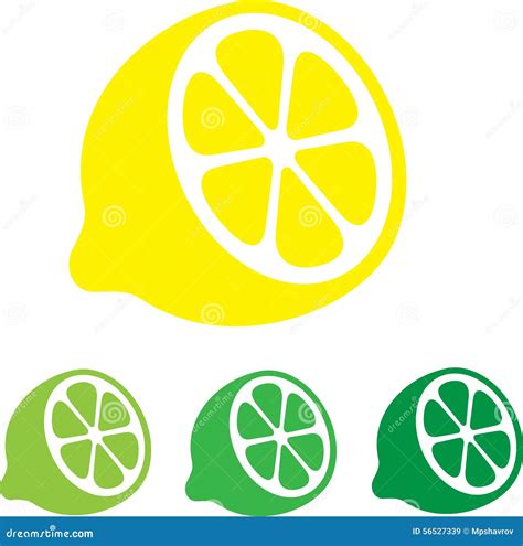 Lemon Flat Icons Vector Stock Illustration Illustration Of Natural 56527339