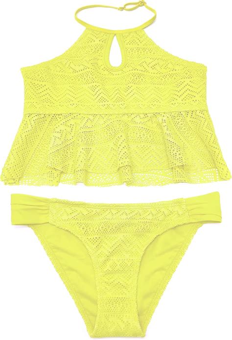 SHEKINI SHEKINI Mädchen Zweiteiler Bikini Badeanzug Teenager Bademode Spitze Schwimmanzug