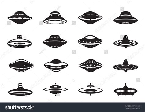 Different Flying Saucers Vector Illustration Stock Vector Royalty Free