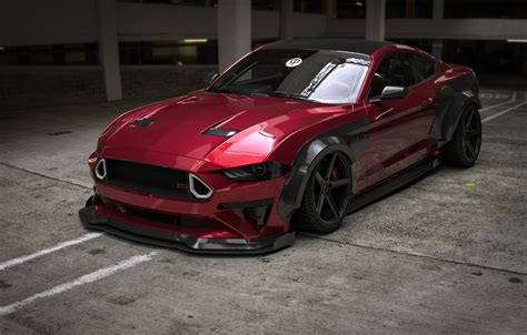 Wallpaper Mustang Ford Auto Machine Red Car Ford Mustang Render