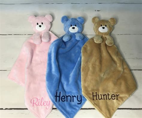 Personalized Bear Baby Blanket Lovey Custom Baby T Bear Etsy