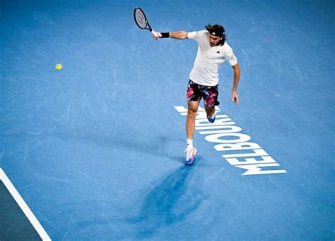 Stefanos Tsitsipas Greece Hits Return During Editorial Stock Photo