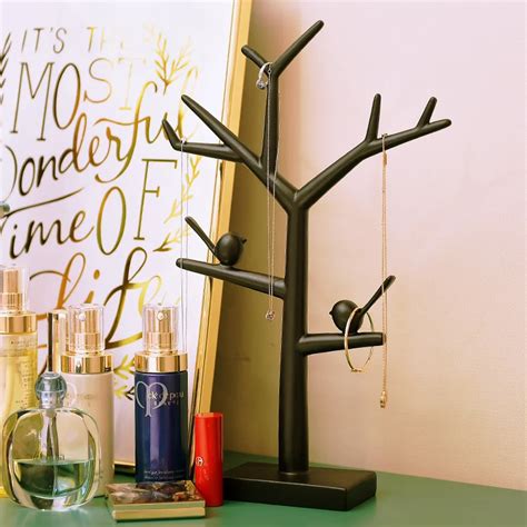 simple black resin tree jewelry rack jewelry display rack earrings