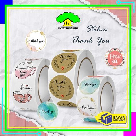 Jual Mi C817 Sticker Thank You 1 Roll 500pcs Stiker Label Makanan