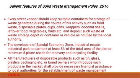 Requirements And Salient Features Of Solid Waste Management Rules