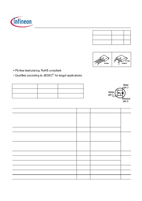 Spd N C Datasheet Pages Infineon Cool Mos Power Transistor