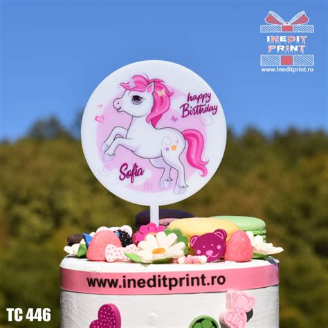 Topper Tort Uv Personalizat Unicorn Tc