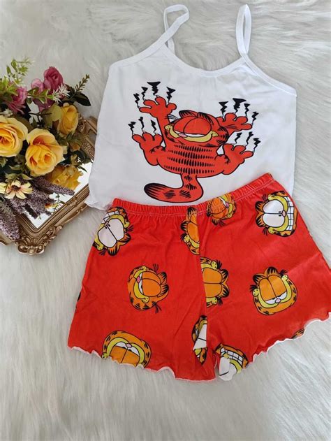 PIJAMA BLOGUERINHA SLIM KI GARFIELD Império Lingerie