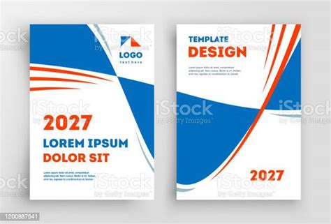 Desain Brosur Flyer Kurva Abstrak Sampul Desain Template Depan Dan